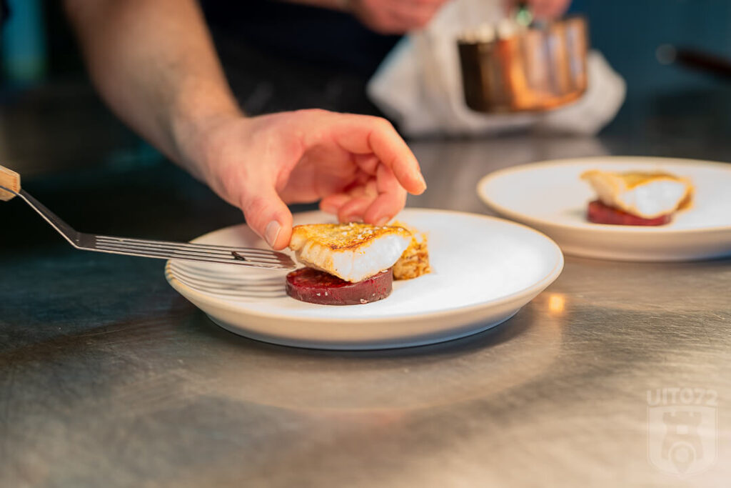 Snoekbaars | biet | zuurkool | Grand Veneur saus